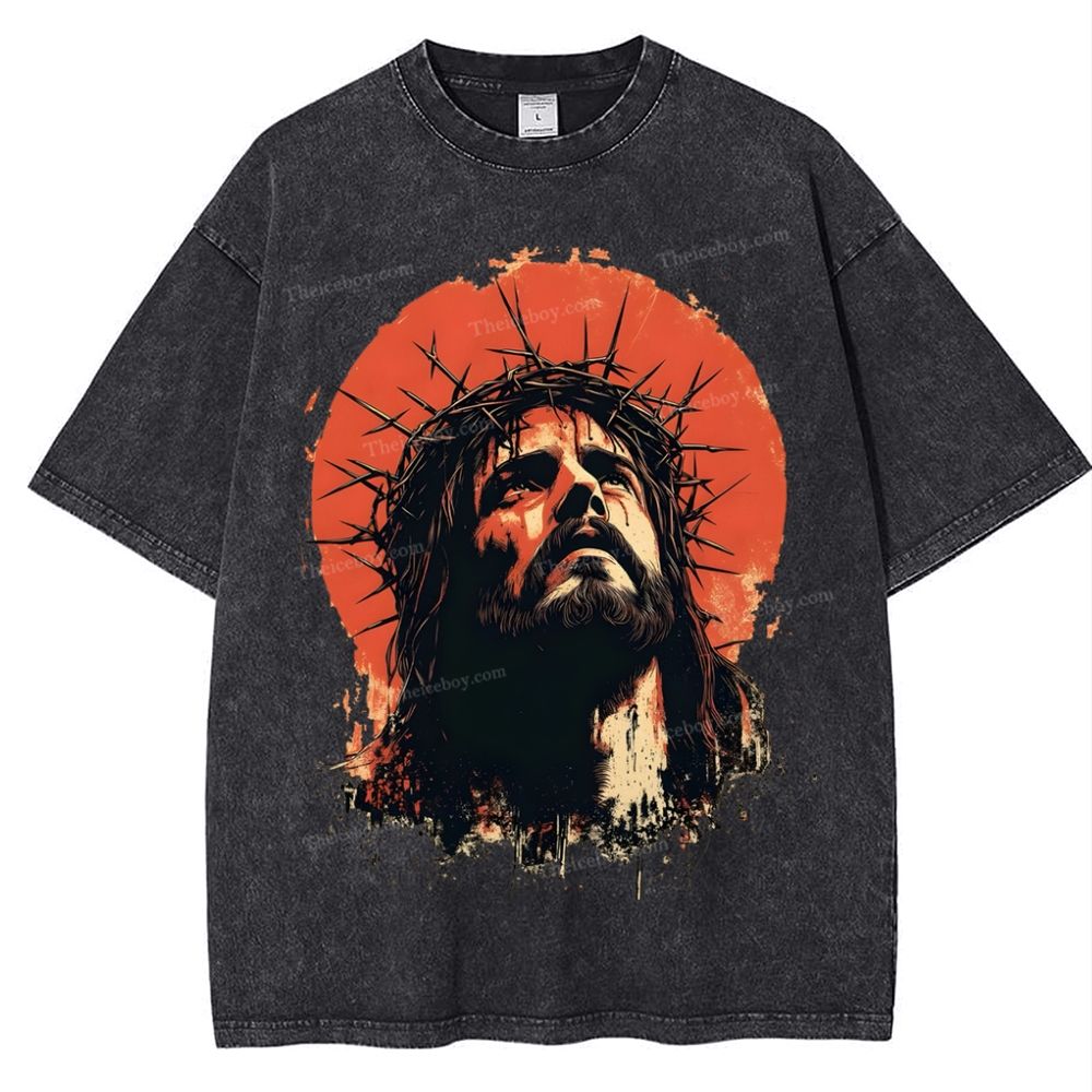 Faith, Hope, Love - Jesus' Teachings Snowflake Vintage Washed T-Shirt