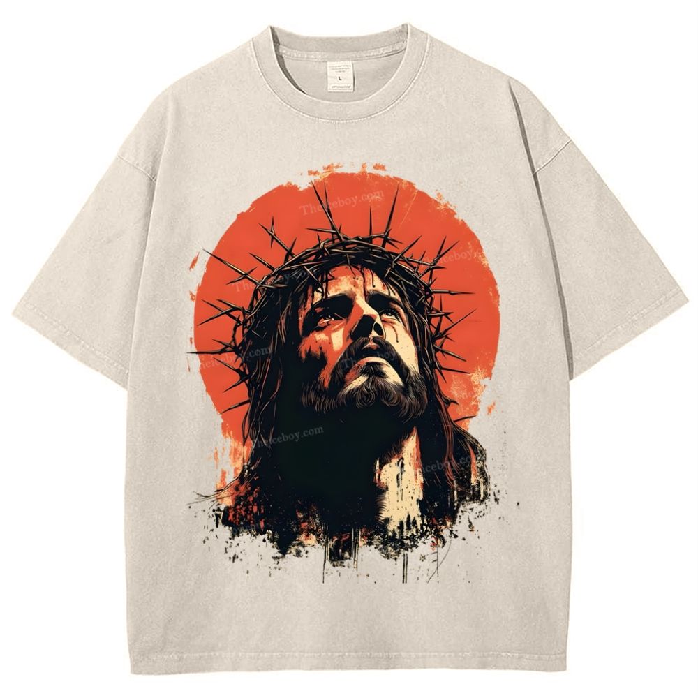 Faith, Hope, Love - Jesus' Teachings Snowflake Vintage Washed T-Shirt