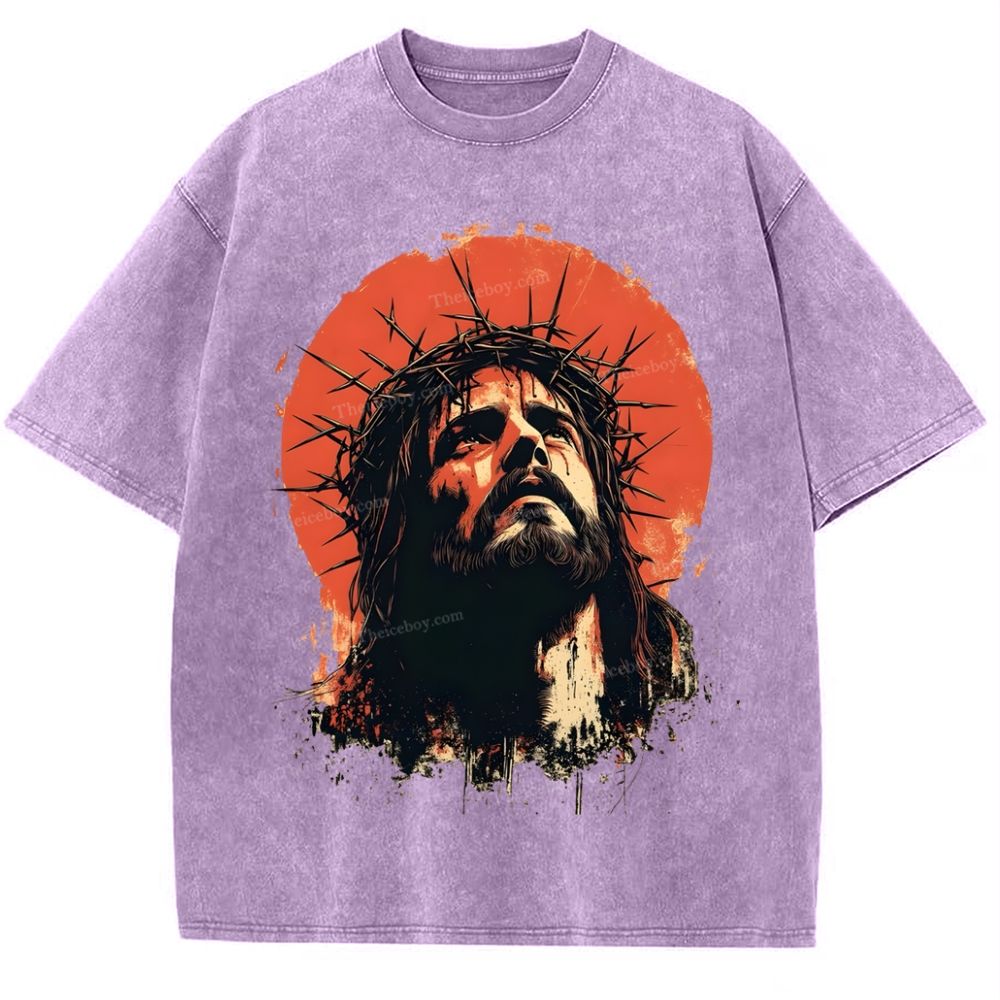 Faith, Hope, Love - Jesus' Teachings Snowflake Vintage Washed T-Shirt