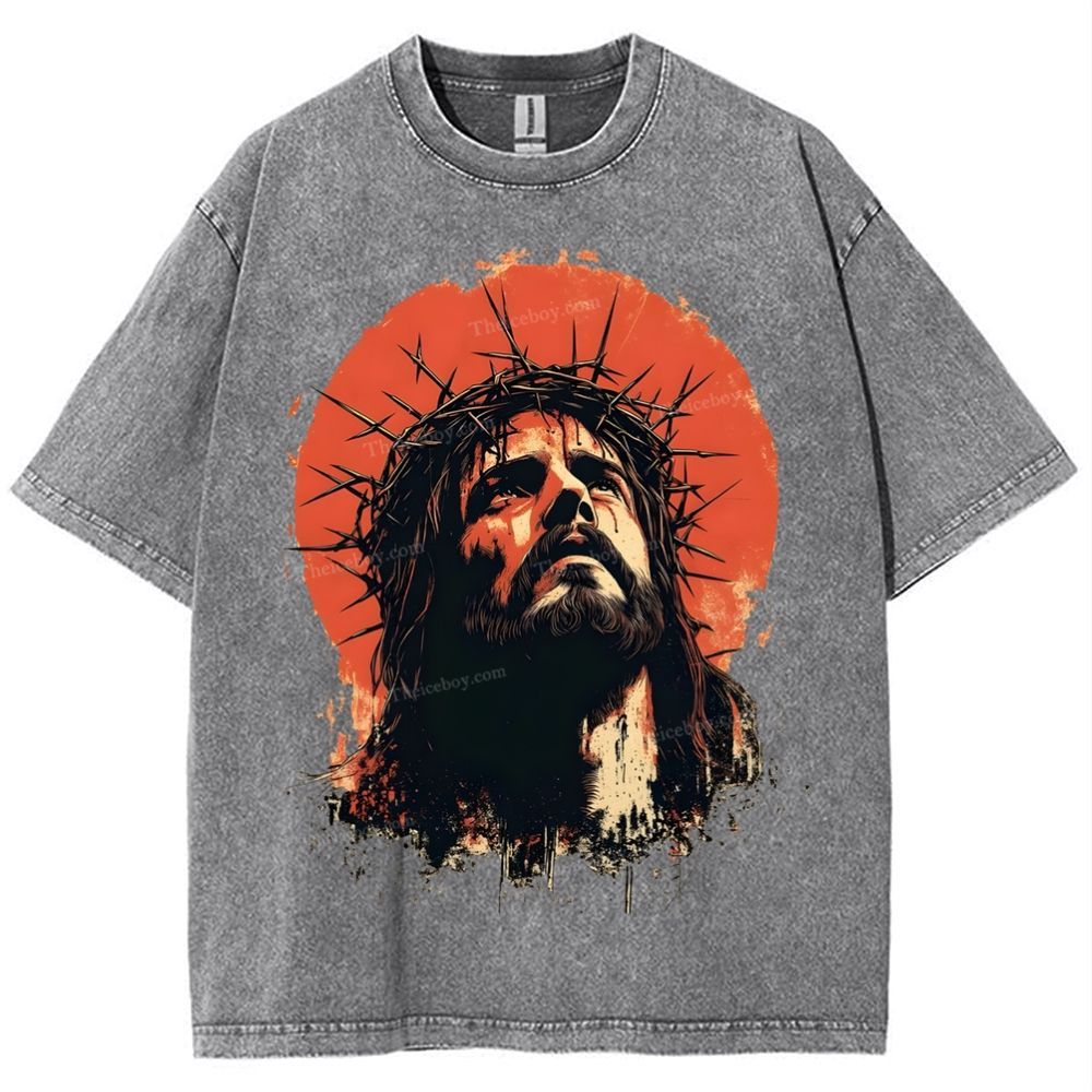 Faith, Hope, Love - Jesus' Teachings Snowflake Vintage Washed T-Shirt