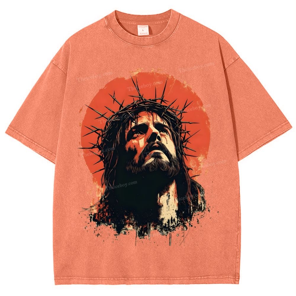 Faith, Hope, Love - Jesus' Teachings Snowflake Vintage Washed T-Shirt