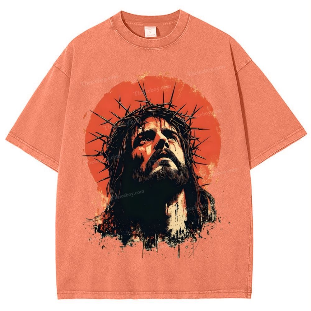 Faith, Hope, Love - Jesus' Teachings Snowflake Vintage Washed T-Shirt