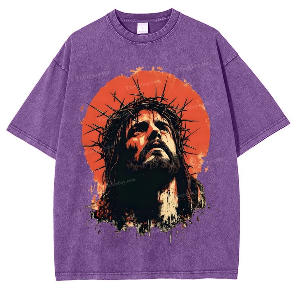 Faith, Hope, Love - Jesus' Teachings Snowflake Vintage Washed T-Shirt