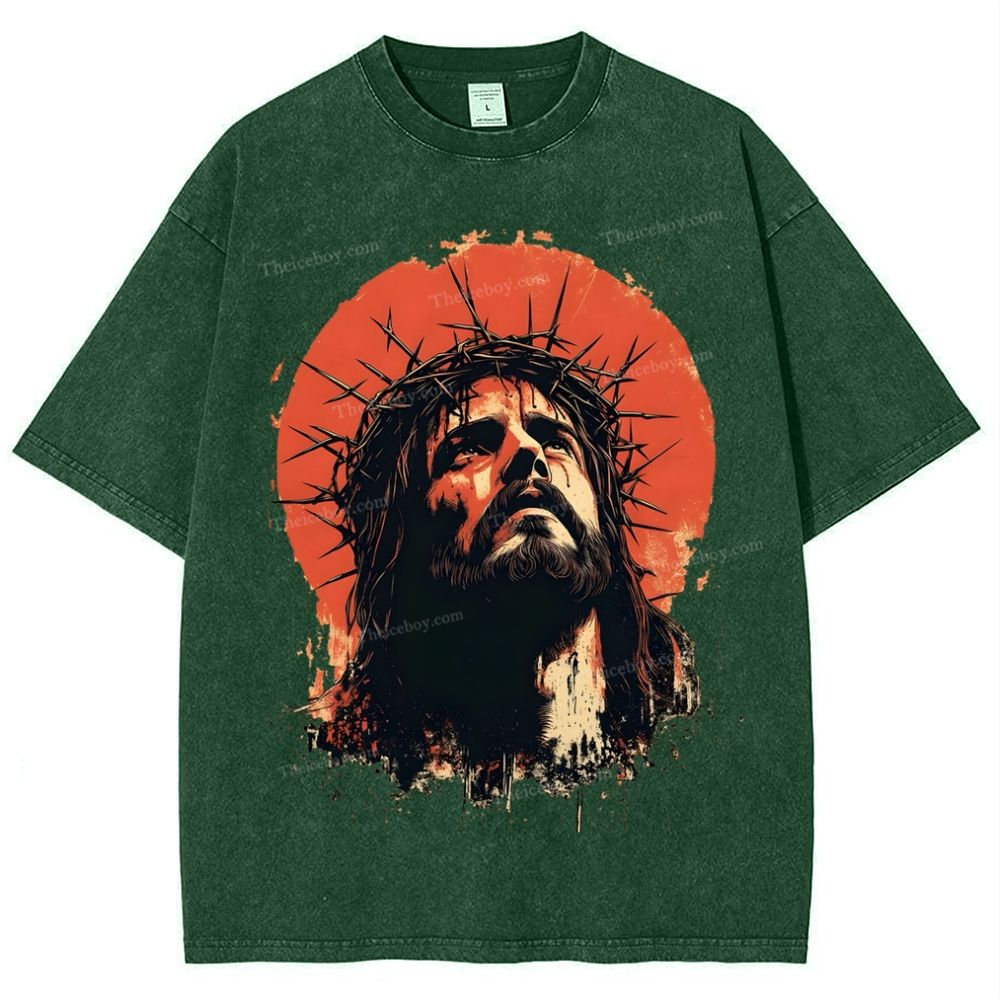 Faith, Hope, Love - Jesus' Teachings Snowflake Vintage Washed T-Shirt