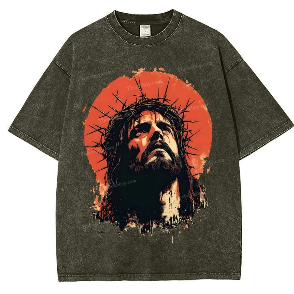 Faith, Hope, Love - Jesus' Teachings Snowflake Vintage Washed T-Shirt