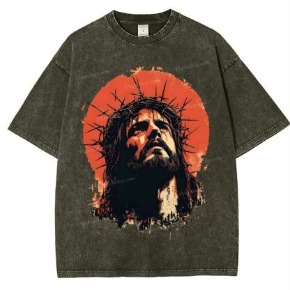 Faith, Hope, Love - Jesus' Teachings Snowflake Vintage Washed T-Shirt