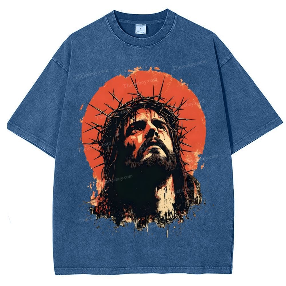 Faith, Hope, Love - Jesus' Teachings Snowflake Vintage Washed T-Shirt