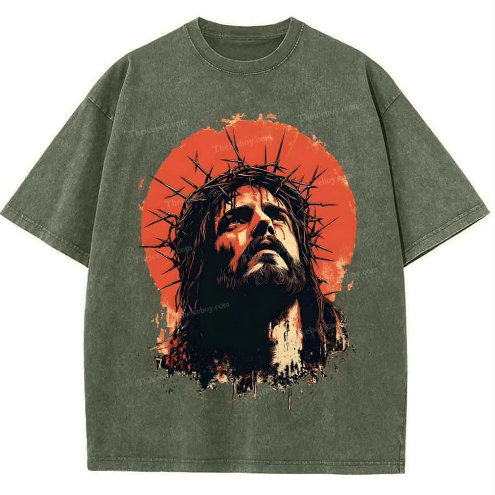 Faith, Hope, Love - Jesus' Teachings Snowflake Vintage Washed T-Shirt