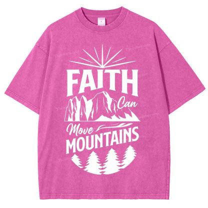 Faith Can Move Mountains Snowflake Vintage Washed T-Shirt