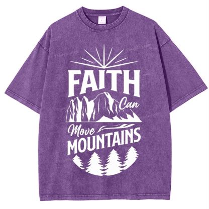 Faith Can Move Mountains Snowflake Vintage Washed T-Shirt