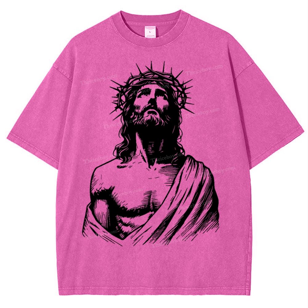"The Light of Faith - Jesus' Encouragement" Snowflake Vintage Washed T-Shirt
