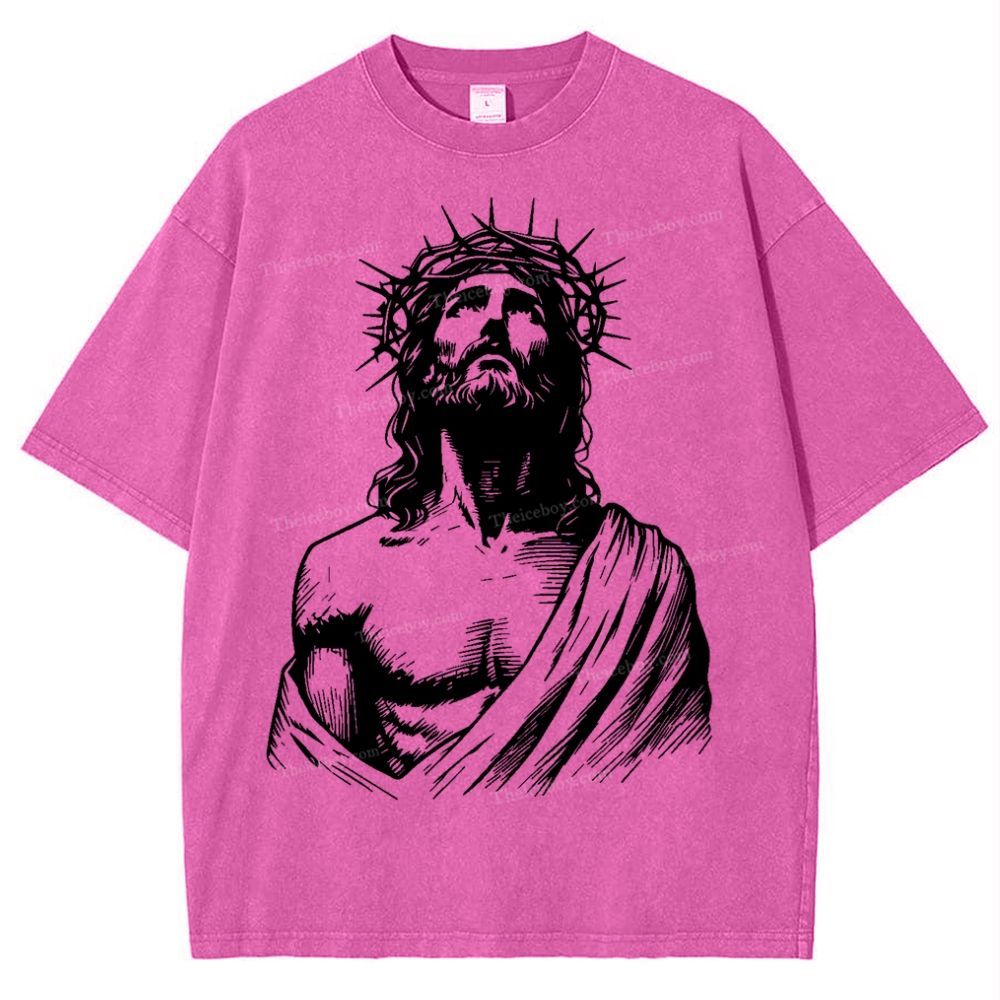 "The Light of Faith - Jesus' Encouragement" Snowflake Vintage Washed T-Shirt