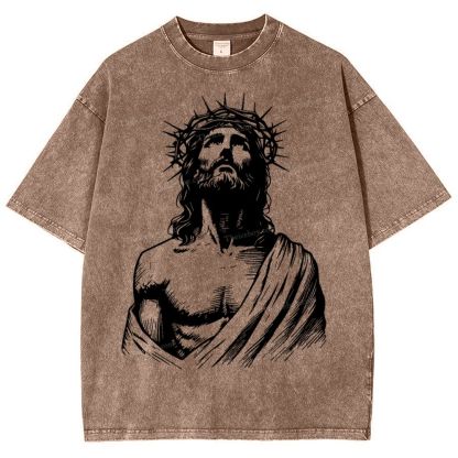 "The Light of Faith - Jesus' Encouragement" Snowflake Vintage Washed T-Shirt