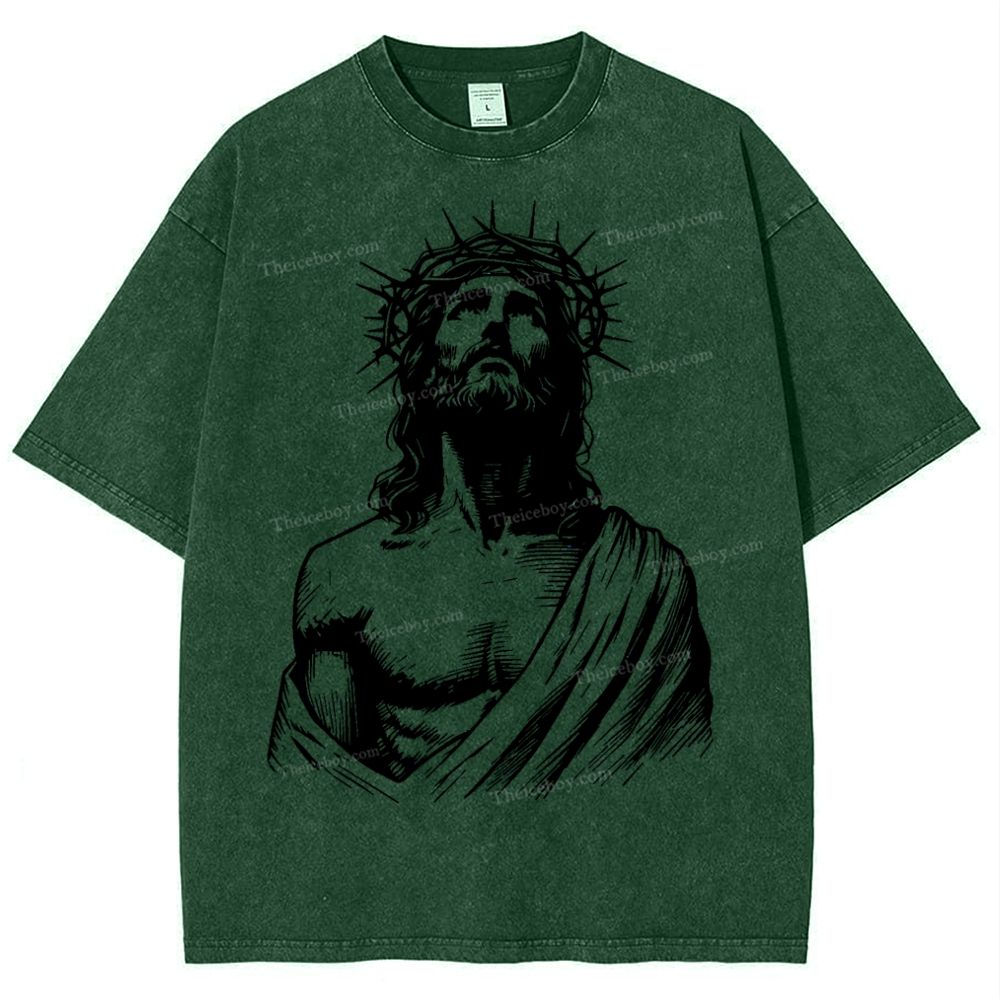"The Light of Faith - Jesus' Encouragement" Snowflake Vintage Washed T-Shirt