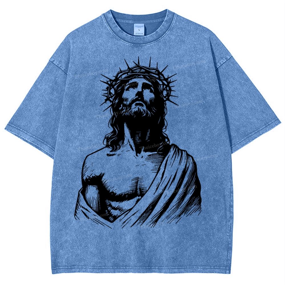 "The Light of Faith - Jesus' Encouragement" Snowflake Vintage Washed T-Shirt