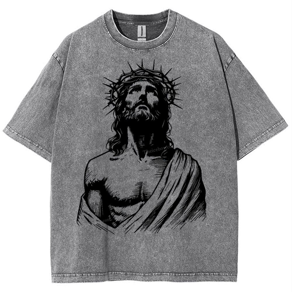 "The Light of Faith - Jesus' Encouragement" Snowflake Vintage Washed T-Shirt