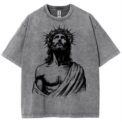 "The Light of Faith - Jesus' Encouragement" Snowflake Vintage Washed T-Shirt