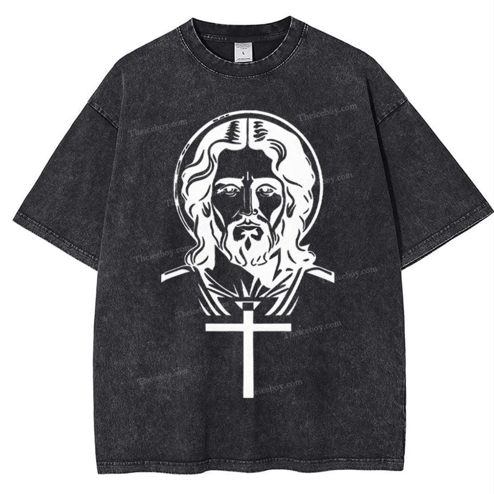 "The Light of Faith - Jesus' Encouragement" Snowflake Vintage Washed T-Shirt