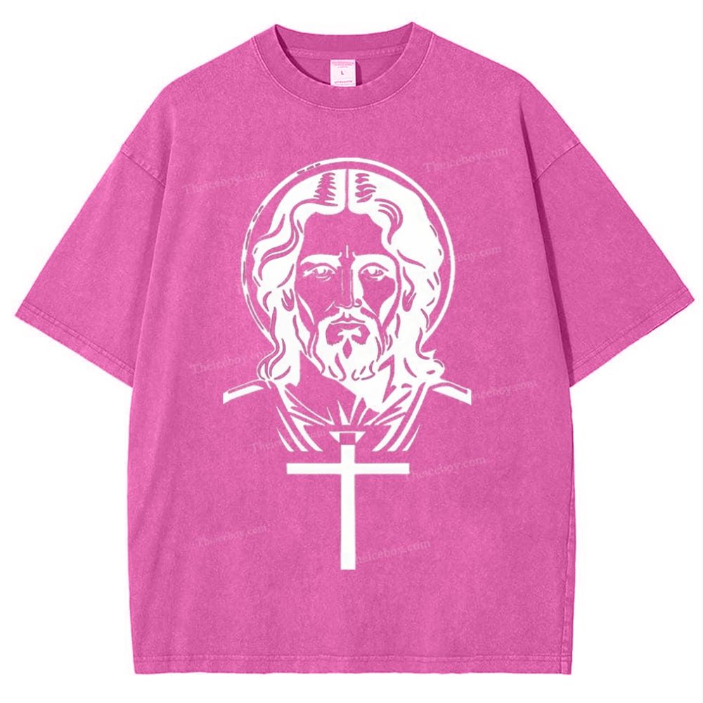 "The Light of Faith - Jesus' Encouragement" Snowflake Vintage Washed T-Shirt