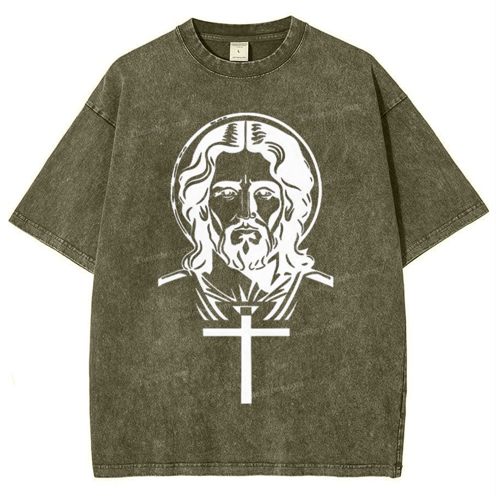 "The Light of Faith - Jesus' Encouragement" Snowflake Vintage Washed T-Shirt