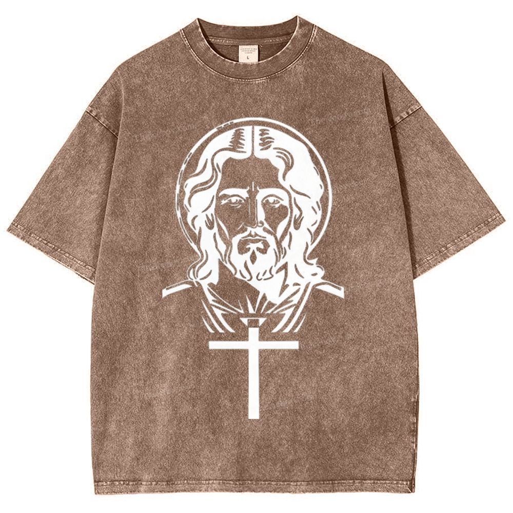 "The Light of Faith - Jesus' Encouragement" Snowflake Vintage Washed T-Shirt