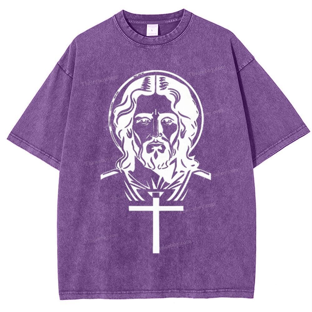 "The Light of Faith - Jesus' Encouragement" Snowflake Vintage Washed T-Shirt