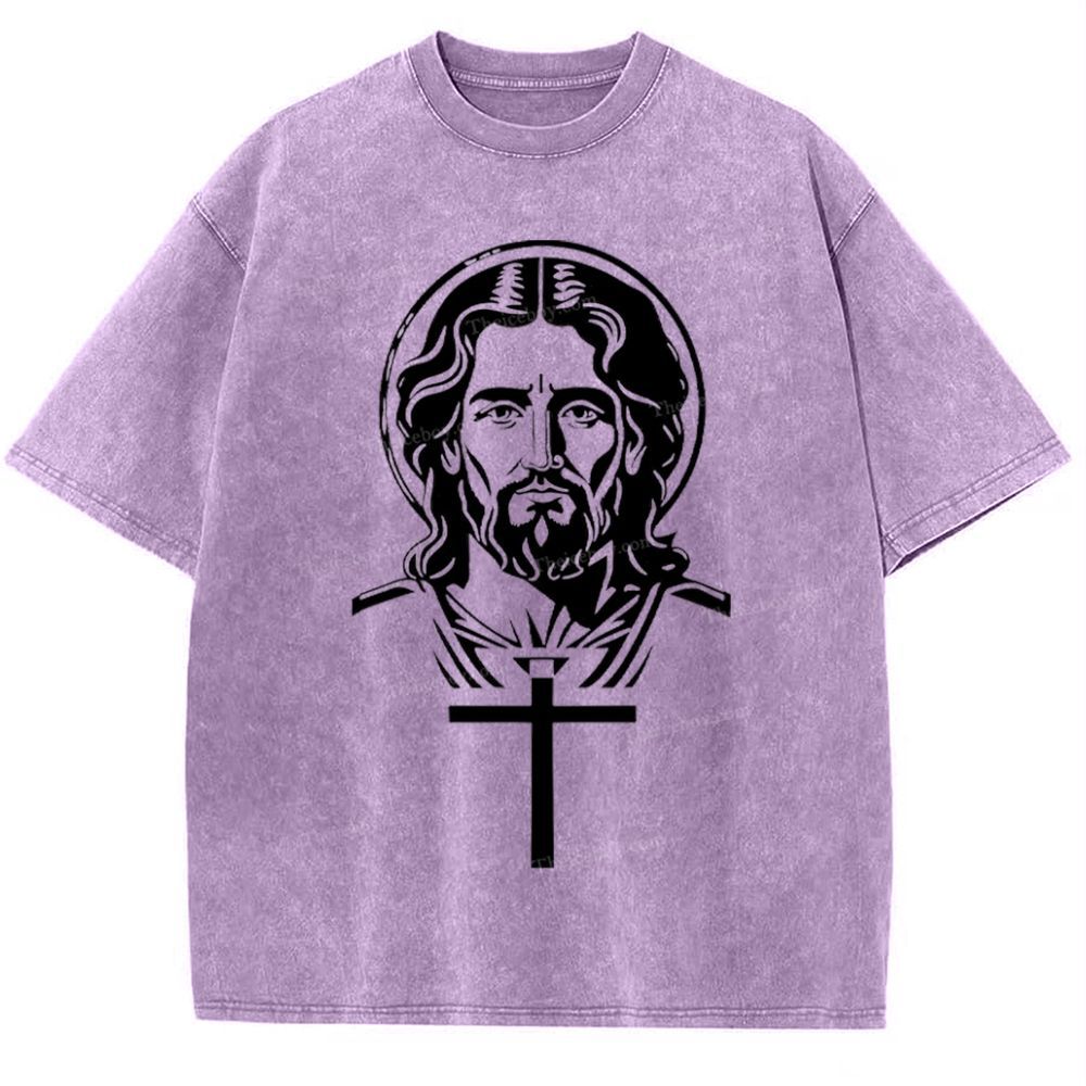 "The Light of Faith - Jesus' Encouragement" Snowflake Vintage Washed T-Shirt