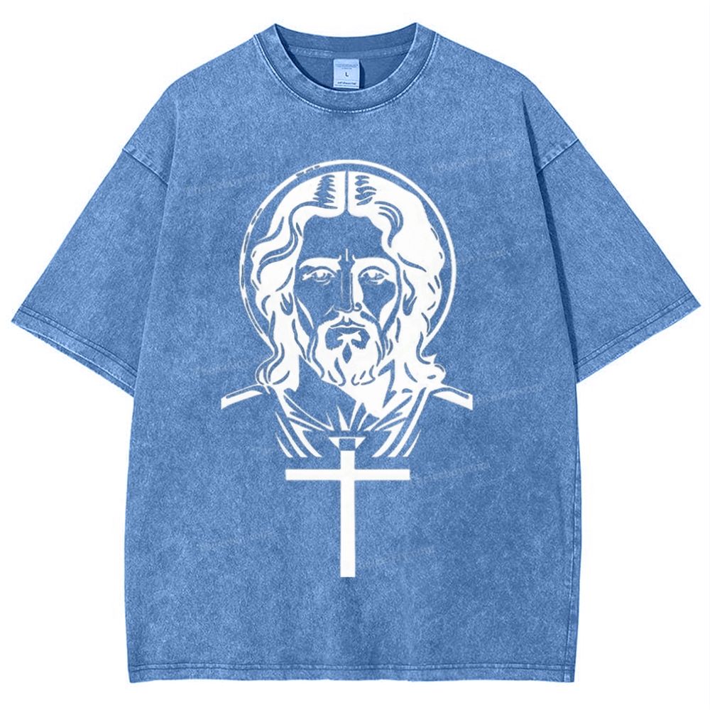 "The Light of Faith - Jesus' Encouragement" Snowflake Vintage Washed T-Shirt