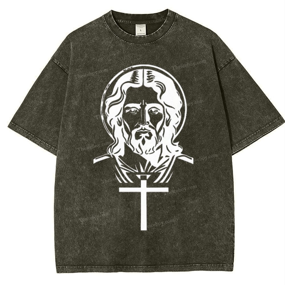 "The Light of Faith - Jesus' Encouragement" Snowflake Vintage Washed T-Shirt