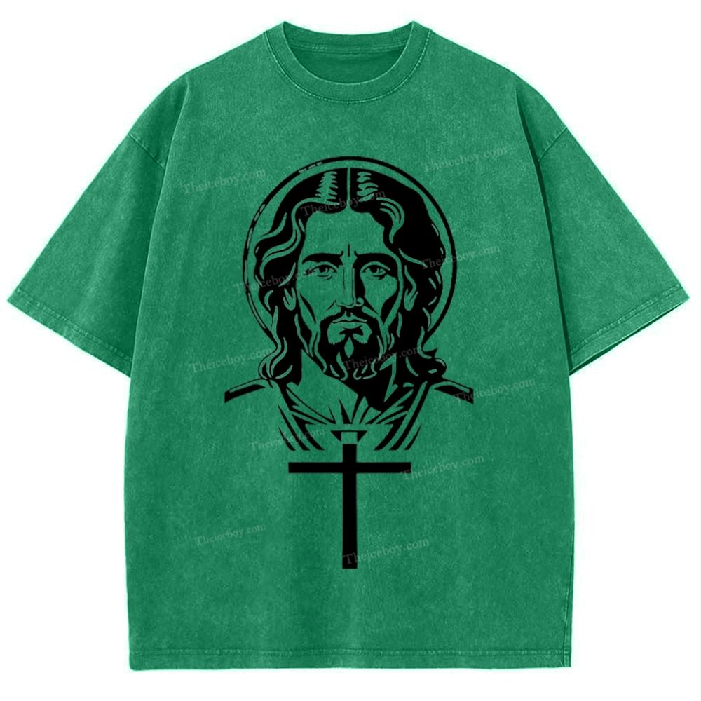 "The Light of Faith - Jesus' Encouragement" Snowflake Vintage Washed T-Shirt