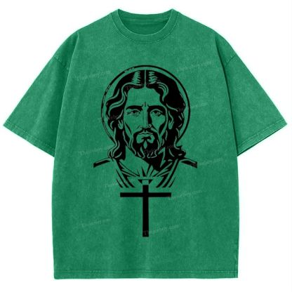 "The Light of Faith - Jesus' Encouragement" Snowflake Vintage Washed T-Shirt