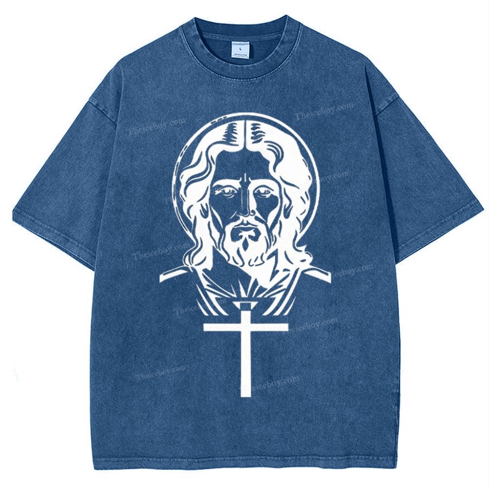 "The Light of Faith - Jesus' Encouragement" Snowflake Vintage Washed T-Shirt