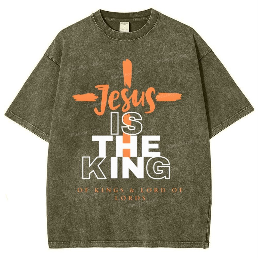 Jesus The King Snowflake Vintage Washed T-Shirt