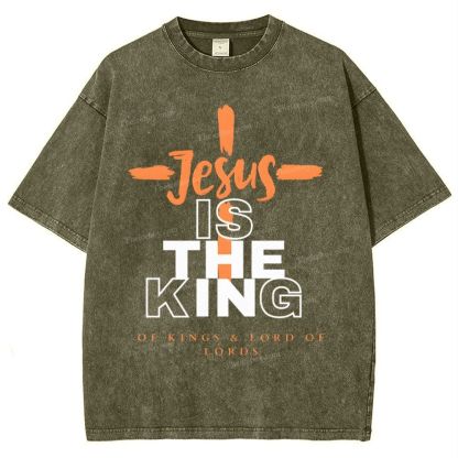 Jesus The King Snowflake Vintage Washed T-Shirt