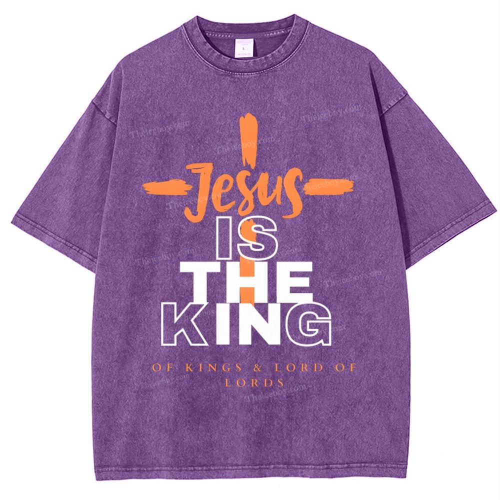 Jesus The King Snowflake Vintage Washed T-Shirt
