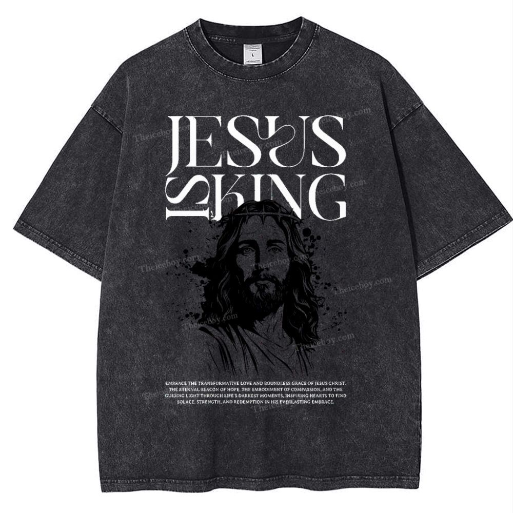 Jesus Is King Snowflake Vintage Washed T-Shirt