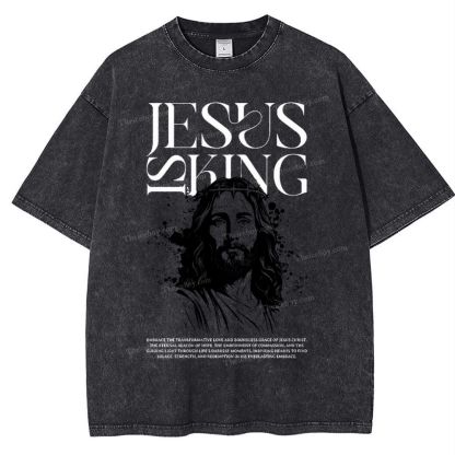 Jesus Is King Snowflake Vintage Washed T-Shirt