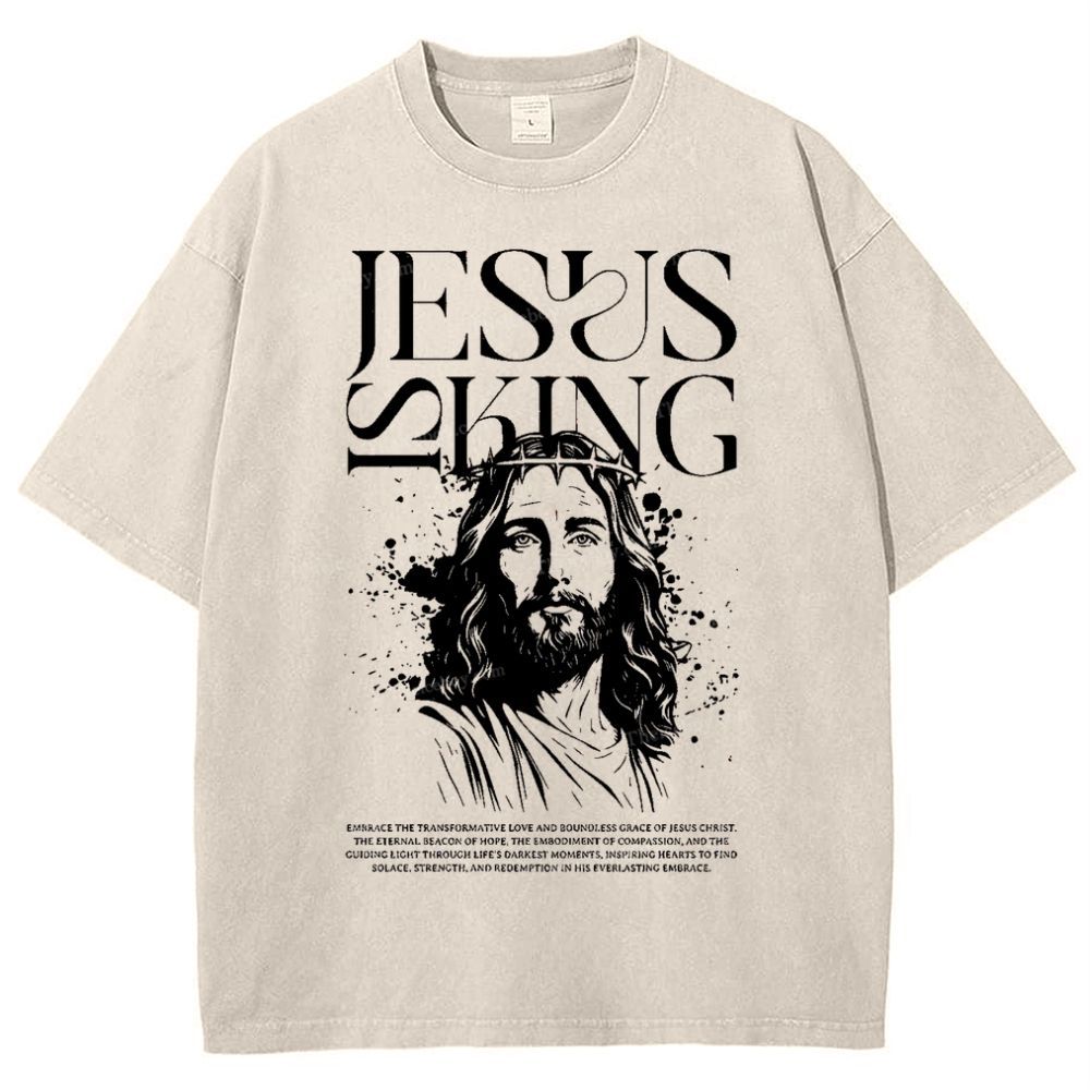 Jesus Is King Snowflake Vintage Washed T-Shirt
