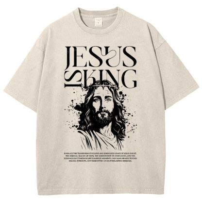 Jesus Is King Snowflake Vintage Washed T-Shirt