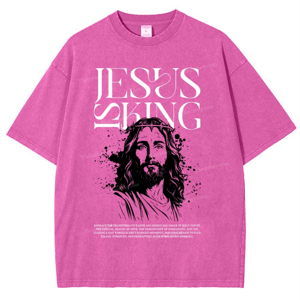 Jesus Is King Snowflake Vintage Washed T-Shirt
