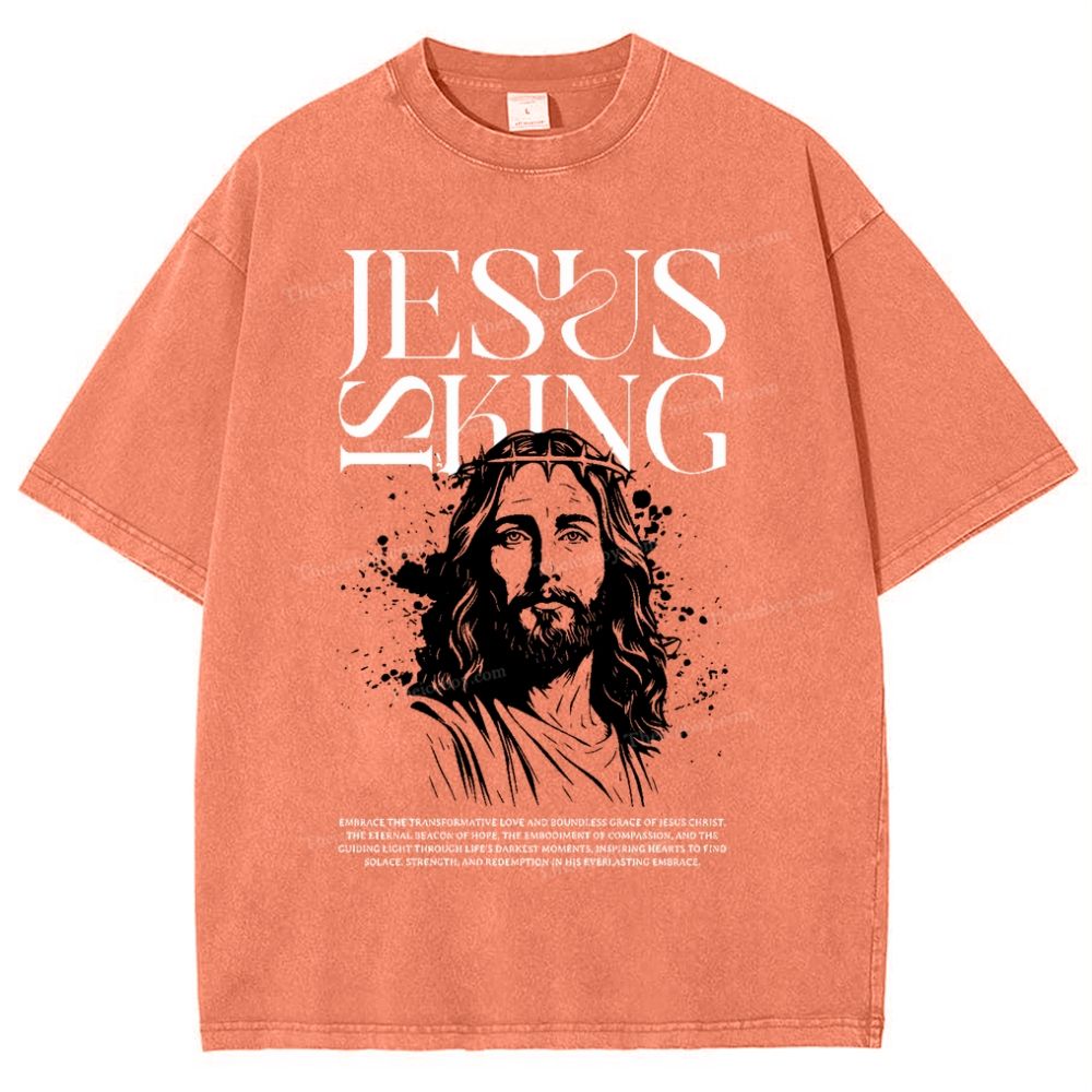 Jesus Is King Snowflake Vintage Washed T-Shirt