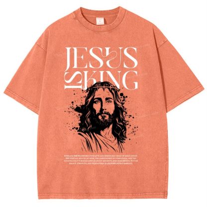 Jesus Is King Snowflake Vintage Washed T-Shirt