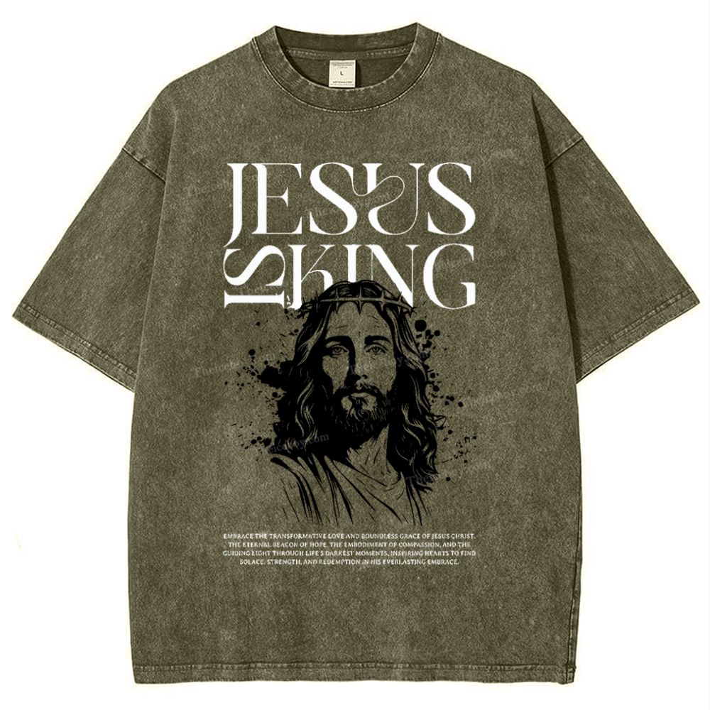 Jesus Is King Snowflake Vintage Washed T-Shirt