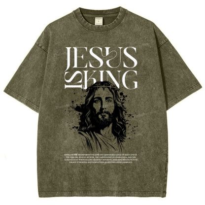 Jesus Is King Snowflake Vintage Washed T-Shirt