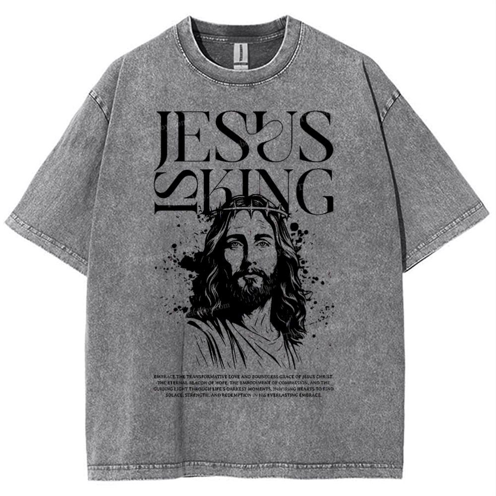 Jesus Is King Snowflake Vintage Washed T-Shirt