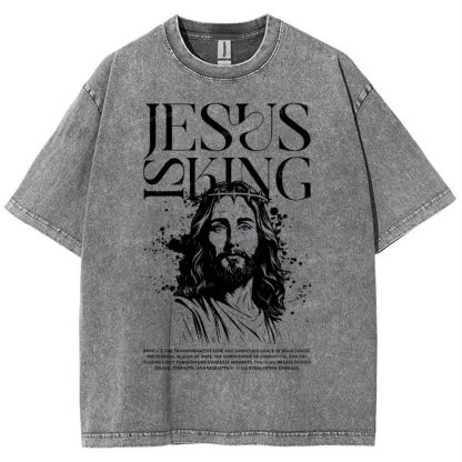 Jesus Is King Snowflake Vintage Washed T-Shirt