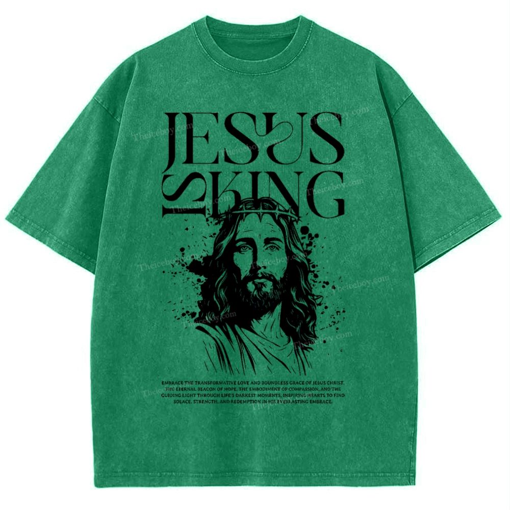 Jesus Is King Snowflake Vintage Washed T-Shirt