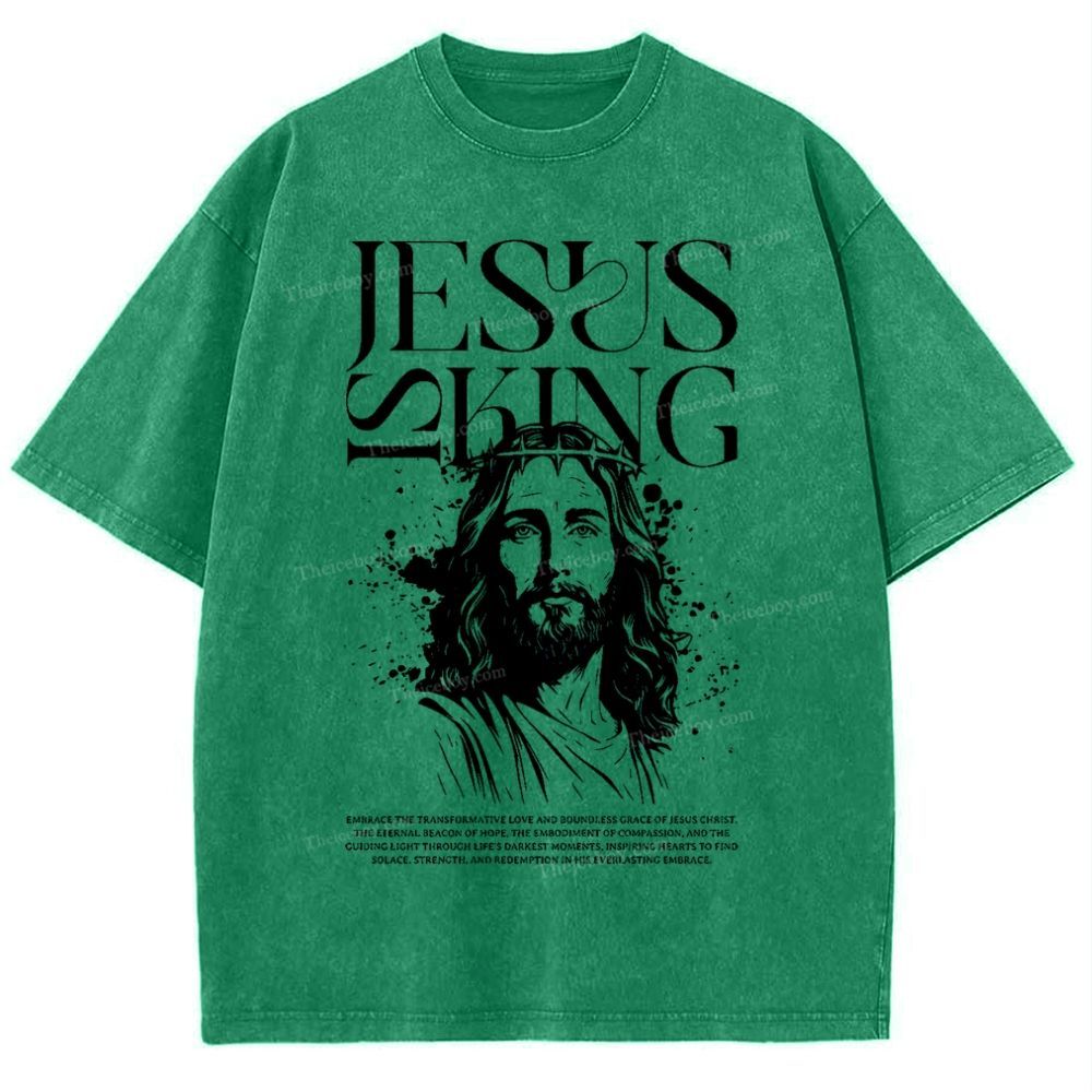 Jesus Is King Snowflake Vintage Washed T-Shirt