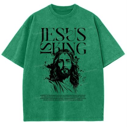 Jesus Is King Snowflake Vintage Washed T-Shirt