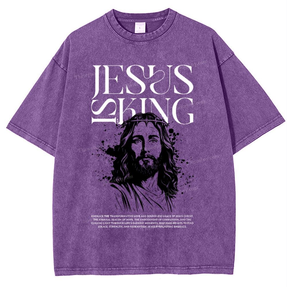 Jesus Is King Snowflake Vintage Washed T-Shirt